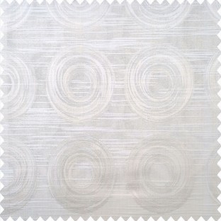 Cream and beige color geometric circles design shapes texture layers with horizontal lines polyester main curtain